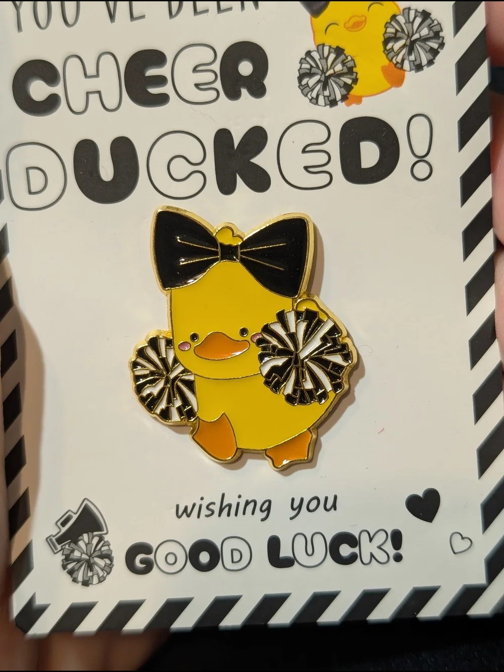 Yellow Cheer Duck Enamel Pin - Kids Accessory